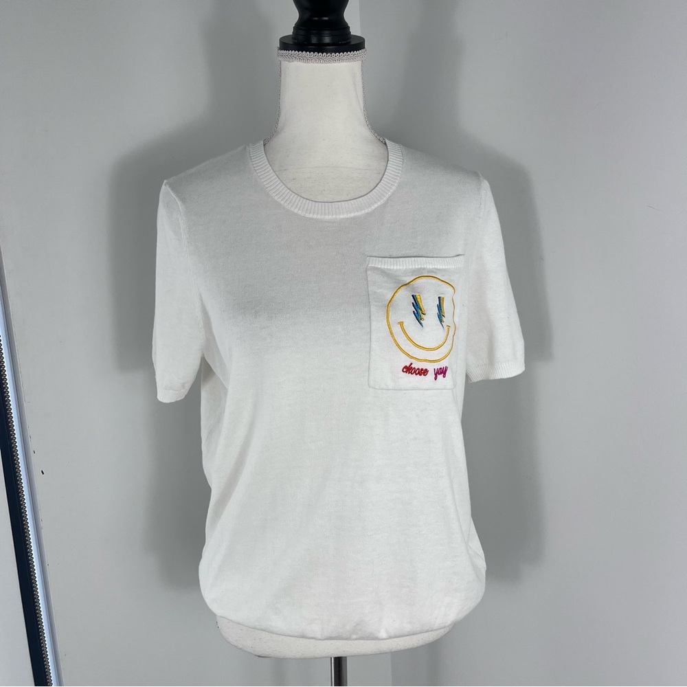 Minnie Rose smiley knit tee